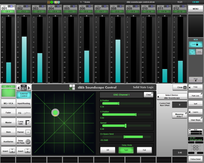 SSL D&B soundscape GUI